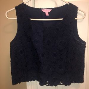 Navy Lily Pulitzer Crop Top
